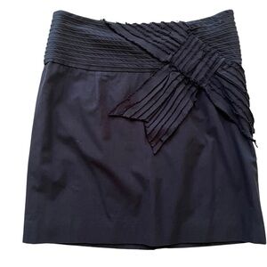 Anthropologie Taikonhu Black Mini Skirt with Pleated Bow Detail 8